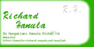 richard hanula business card